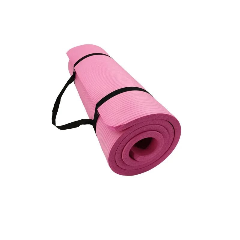 Thick Yoga Mat Exercise Non Slip Foam Portable Carrying Strap Ribbed - Image 4