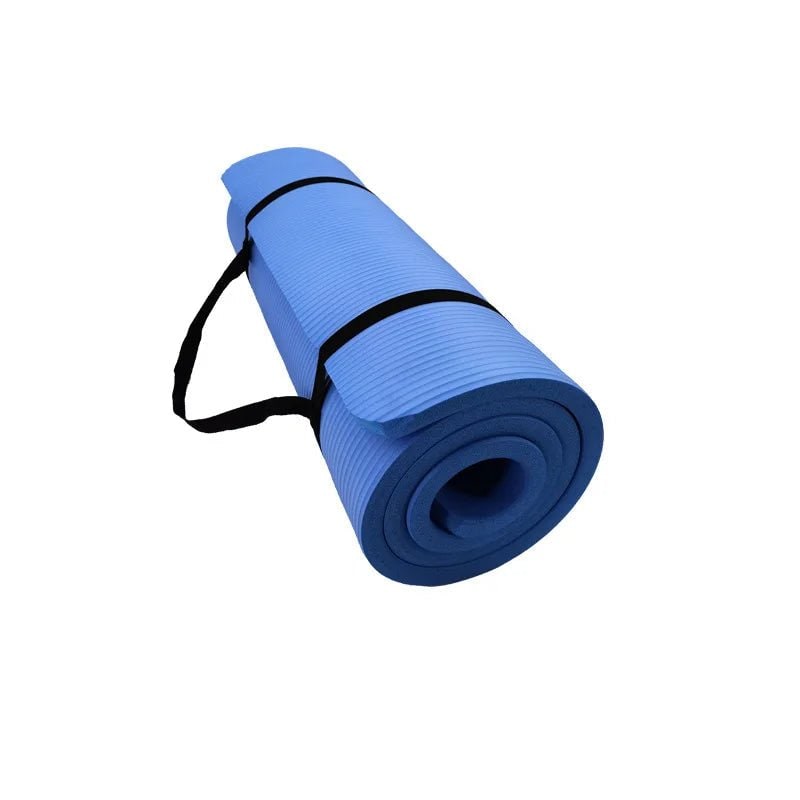 Thick Yoga Mat Exercise Non Slip Foam Portable Carrying Strap Ribbed - Image 5