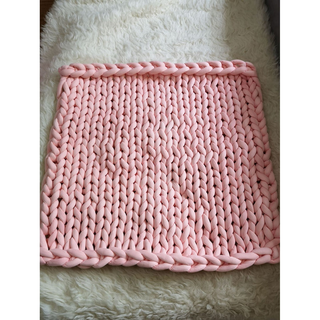 Throw Blanket Weighted Chunky Knit with Hand-Woven Texture and Braided Edges Woven - Image 3