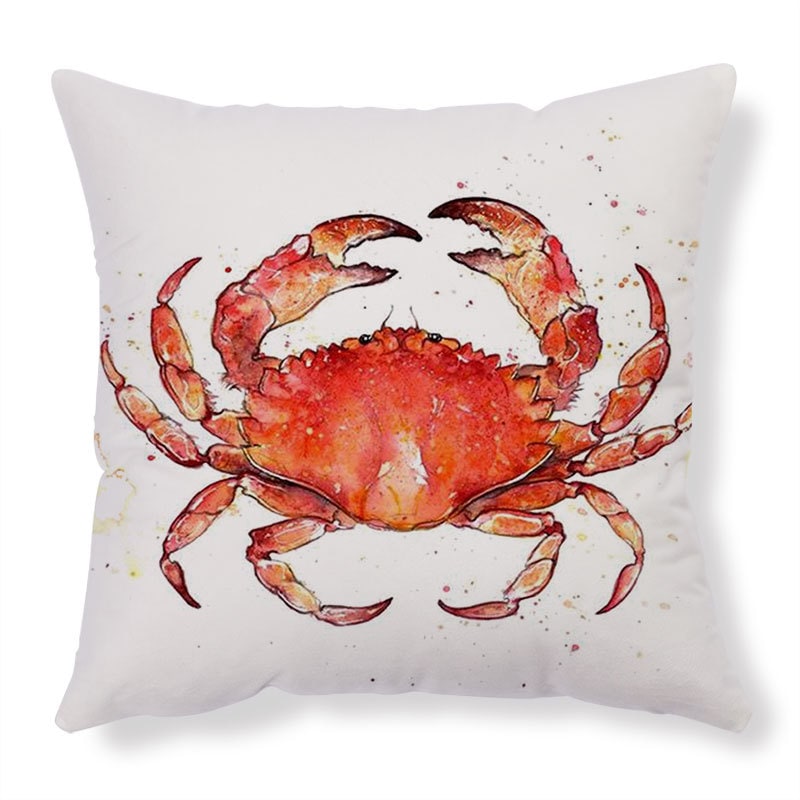 Throw Pillow Covers and Couch Cushion with Decorative Marine Life Prints Square Linen Set of 4 - Image 18