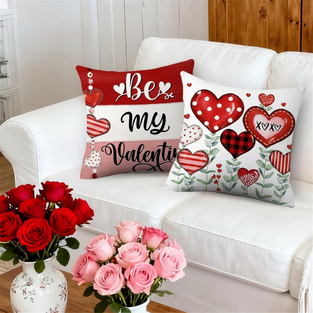 Throw Pillow Covers Decorative Cushion Valentine 4 Pack Square - Image 3