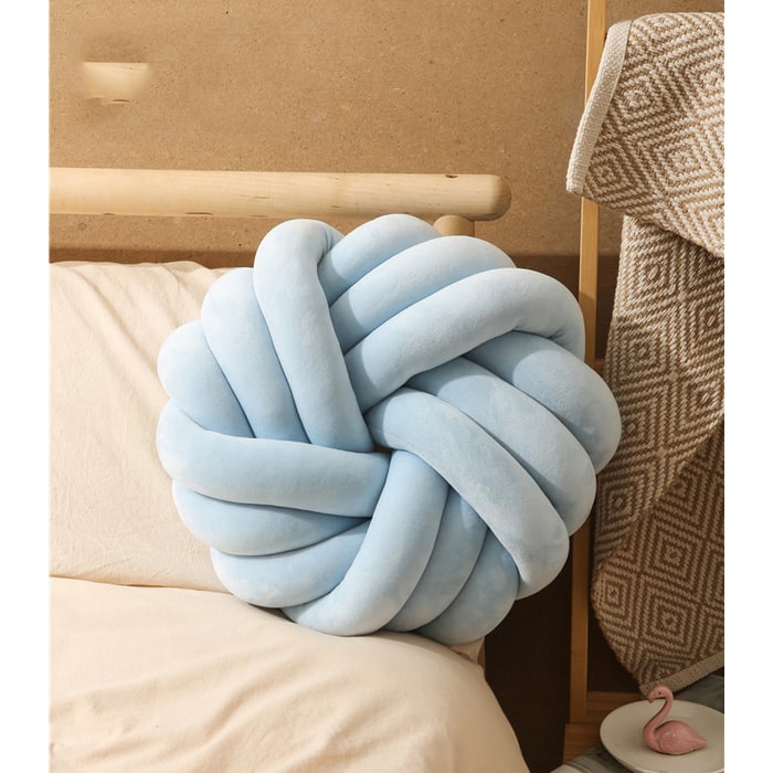 Throw Pillow Knot Soft Plush Velvet Knotted Ball Decorative Cushion Covers - Image 12