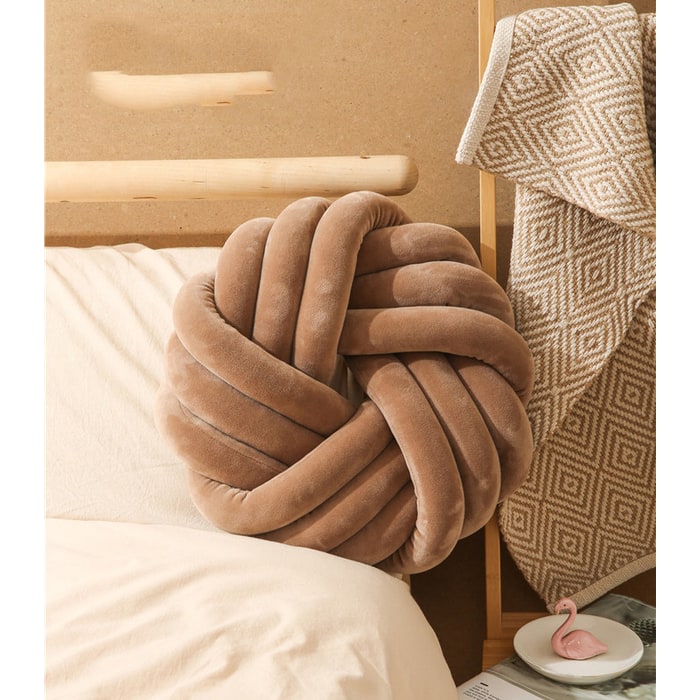 Throw Pillow Knot Soft Plush Velvet Knotted Ball Decorative Cushion Covers - Image 7