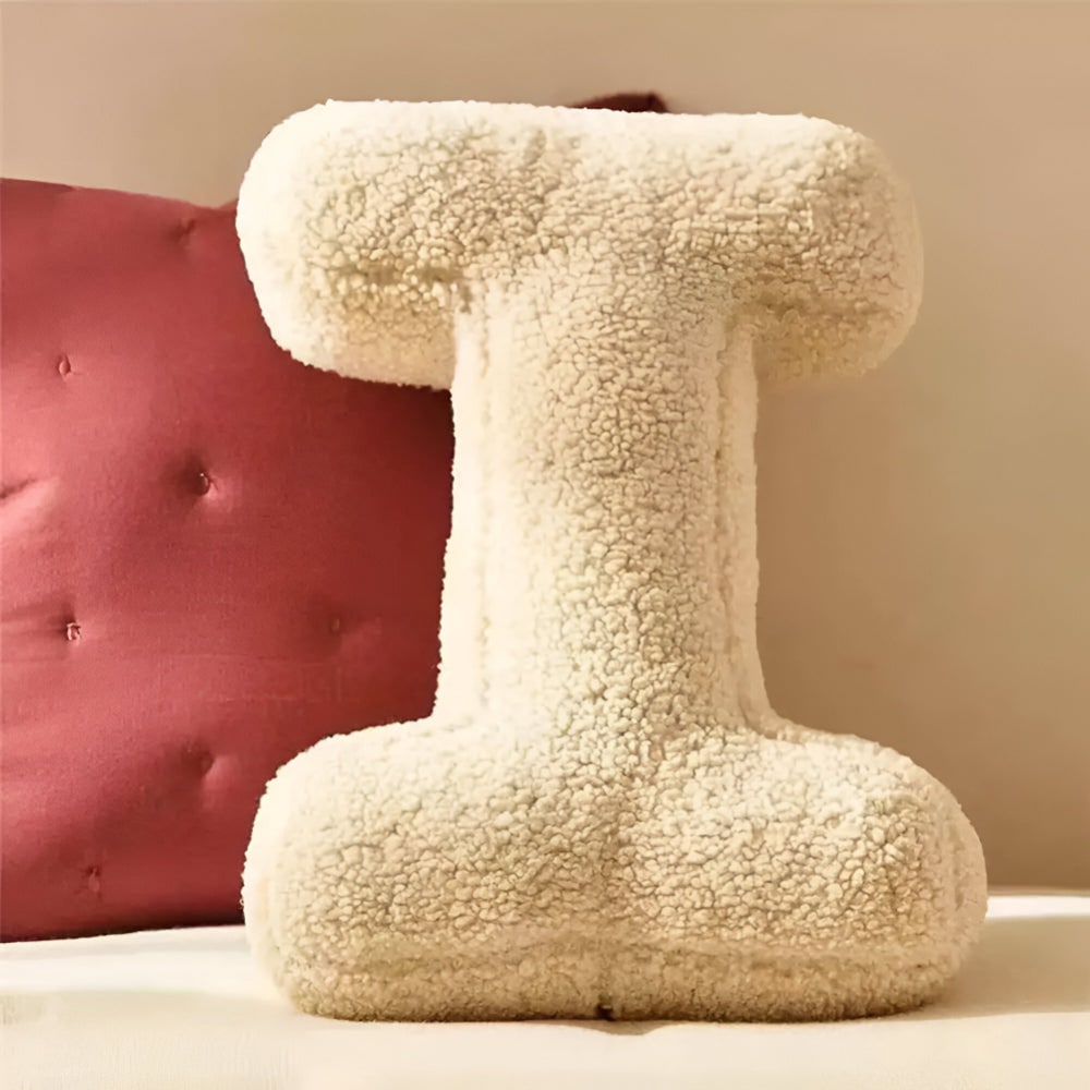 Throw Pillow Letter Alphabet Sherpa Plush Stuffed Cushion Personalized - Image 30