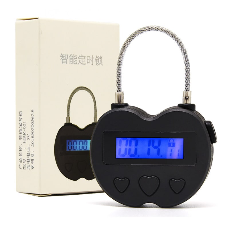 Timer Lock Padlock with Cable Shackle and Digital Countdown Display Lockable - Image 3
