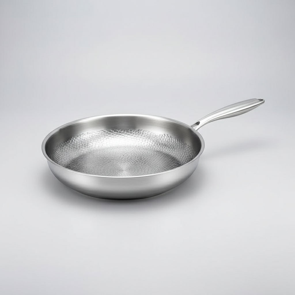 Titanium Non Stick Frying Pan Hammered Stainless Steel Induction Compatible Skillet - Image 10