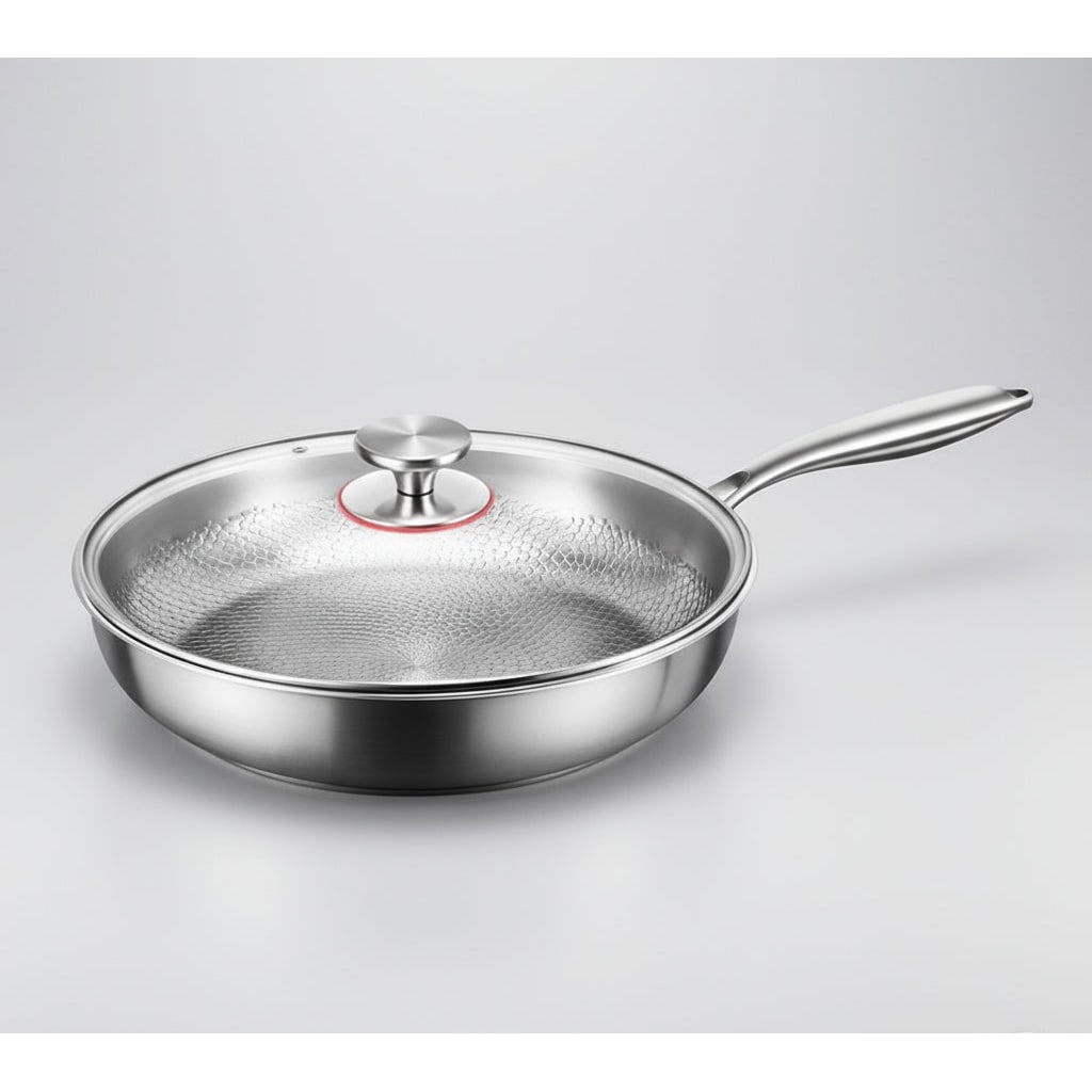 Titanium Non Stick Frying Pan Hammered Stainless Steel Induction Compatible Skillet - Image 11