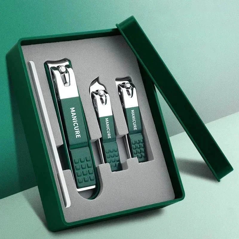 Toe Nail Clipper Set with Fingernail Stainless Steel Professional Kit Metal File and Storage Case - Image 1