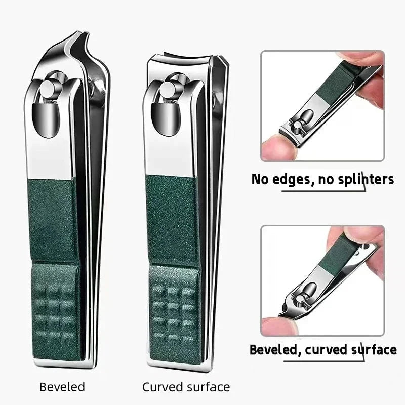 Toe Nail Clipper Set with Fingernail Stainless Steel Professional Kit Metal File and Storage Case - Image 3