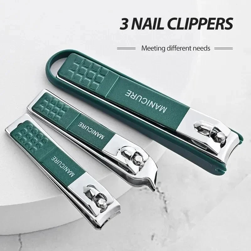 Toe Nail Clipper Set with Fingernail Stainless Steel Professional Kit Metal File and Storage Case - Image 5