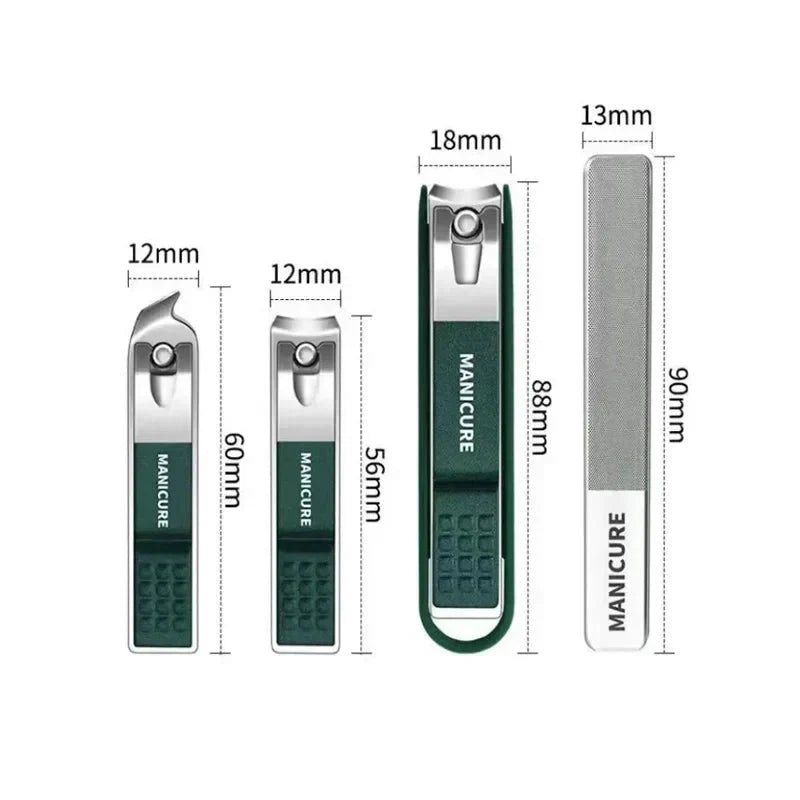 Toe Nail Clipper Set with Fingernail Stainless Steel Professional Kit Metal File and Storage Case - Image 7