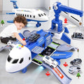 Toy Airplane Playset Foldable Cargo Mini Vehicles Working Crane - Image 1