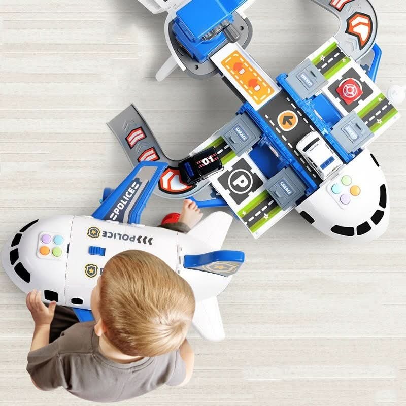 Toy Airplane Playset Foldable Cargo Mini Vehicles Working Crane - Image 5