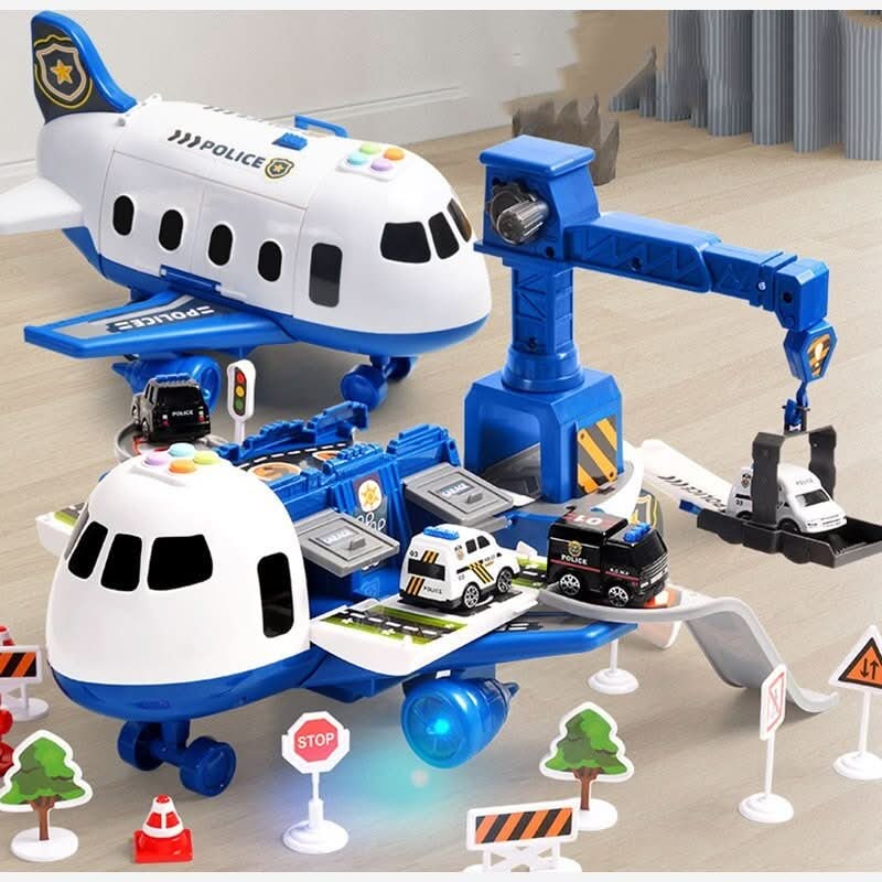 Toy Airplane Playset Foldable Cargo Mini Vehicles Working Crane - Image 8