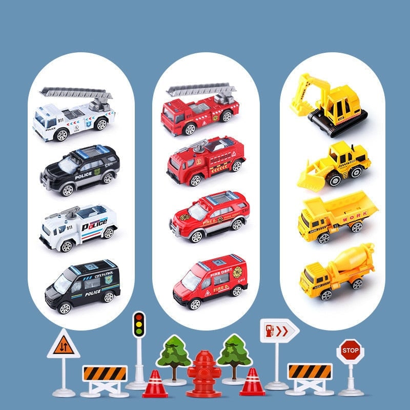 Toy Airplane Playset with Interactive Lights Sounds and Die-Cast Vehicles - Image 7