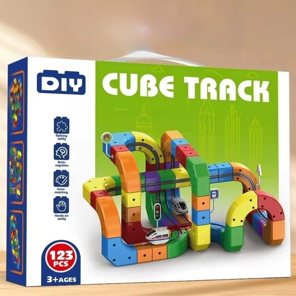 Toy Train Set Electric Building Block Track Rechargeable USB Magnetic - Image 1