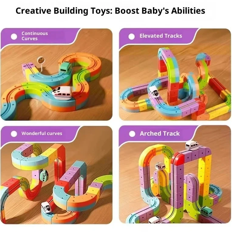 Toy Train Set Electric Building Block Track Rechargeable USB Magnetic - Image 3