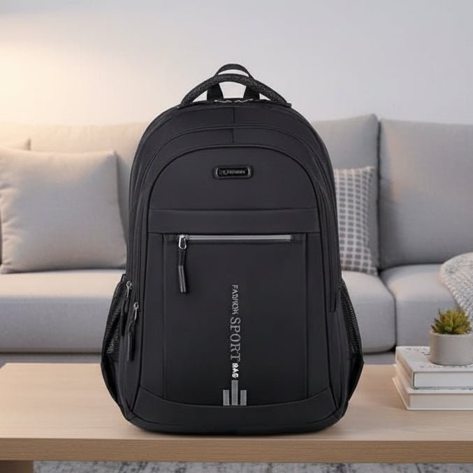 Travel Laptop Backpack Mens Leather Multi-Compartment with Padded Straps Waterproof - Image 1
