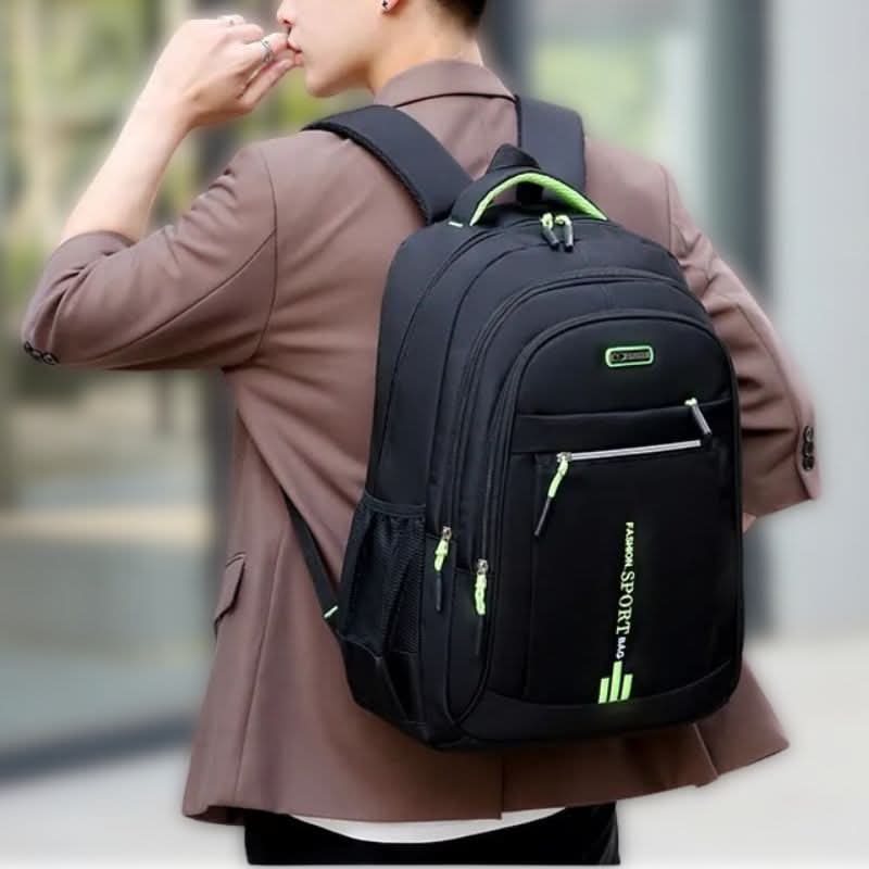 Travel Laptop Backpack Mens Leather Multi-Compartment with Padded Straps Waterproof - Image 2