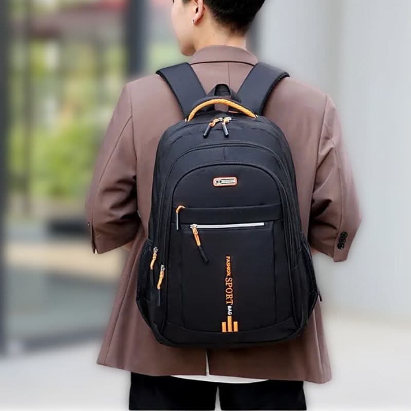 Travel Laptop Backpack Mens Leather Multi-Compartment with Padded Straps Waterproof - Image 3