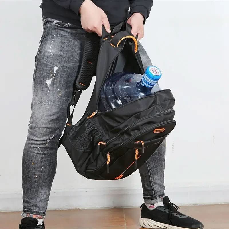 Travel Laptop Backpack Mens Leather Multi-Compartment with Padded Straps Waterproof - Image 4
