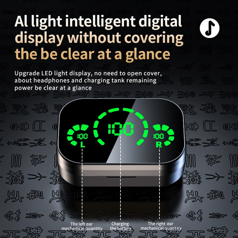 True Wireless Earbuds with Digital Display Charging Case and Bluetooth 5.3 - Image 9