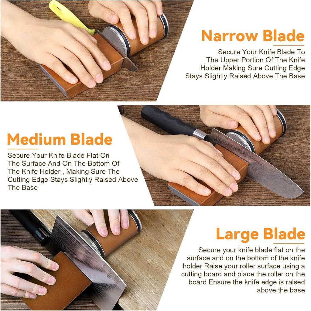 Tumbler Rolling Knife Sharpener Magnetic Angle Guide Wood Portable Diamond - Image 6