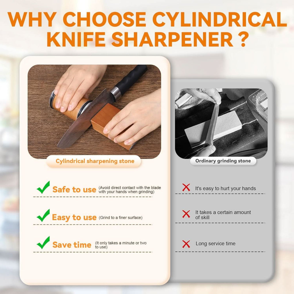 Tumbler Rolling Knife Sharpener Magnetic Angle Guide Wood Portable Diamond - Image 7