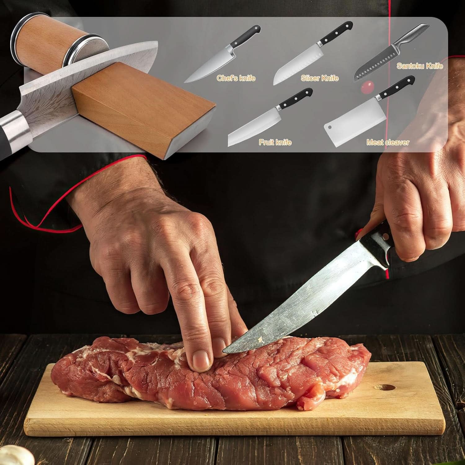 Tumbler Rolling Knife Sharpener Magnetic Angle Guide Wood Portable Diamond - Image 9