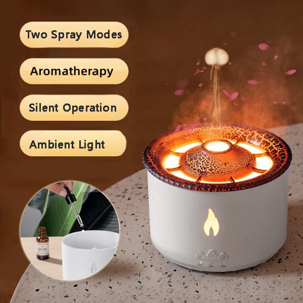 Ultrasonic Essential Oil Diffuser with Flame Light and Jellyfish Mist Mode Aromatherapy Machine - Image 1