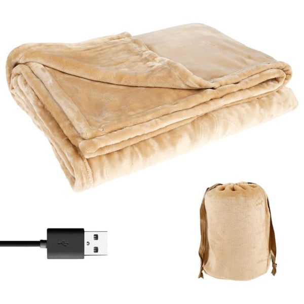 USB Heated Blanket Throw with Cordless Portable Design and Fleece Fabric Queen Size - Image 2