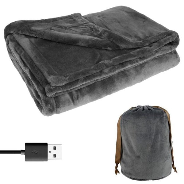 USB Heated Blanket Throw with Cordless Portable Design and Fleece Fabric Queen Size - Image 3