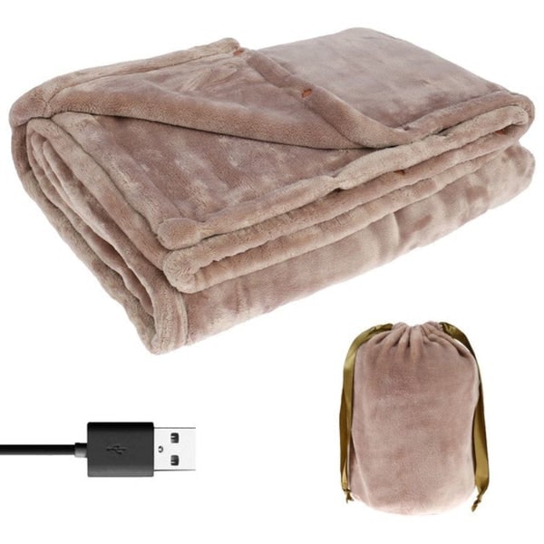 USB Heated Blanket Throw with Cordless Portable Design and Fleece Fabric Queen Size - Image 4