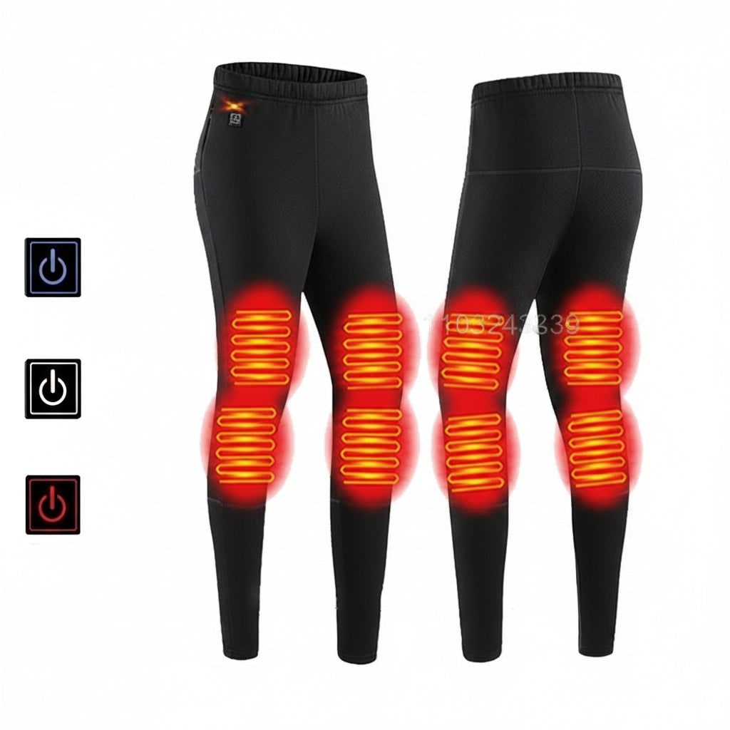 USB Heated Long Johns Thermal Underwear Set with Multiple Heating Zones for Cold Weather - Image 1