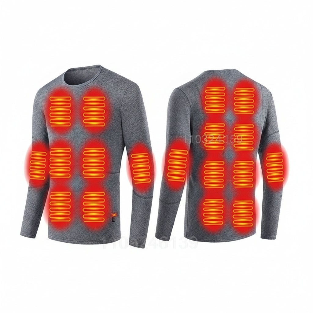 USB Heated Long Johns Thermal Underwear Set with Multiple Heating Zones for Cold Weather - Image 8