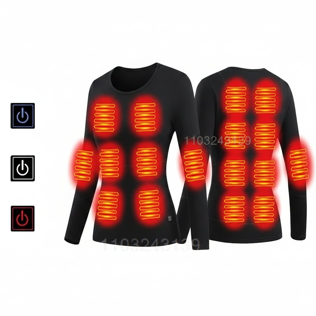 USB Heated Long Johns Thermal Underwear Set with Multiple Heating Zones for Cold Weather - Image 9