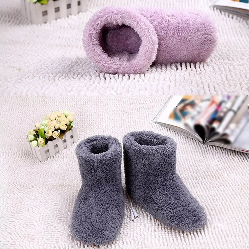USB Powered Heated Boot House Slippers with Plush Fleece Lining - Image 1