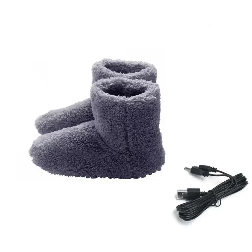 USB Powered Heated Boot House Slippers with Plush Fleece Lining - Image 5