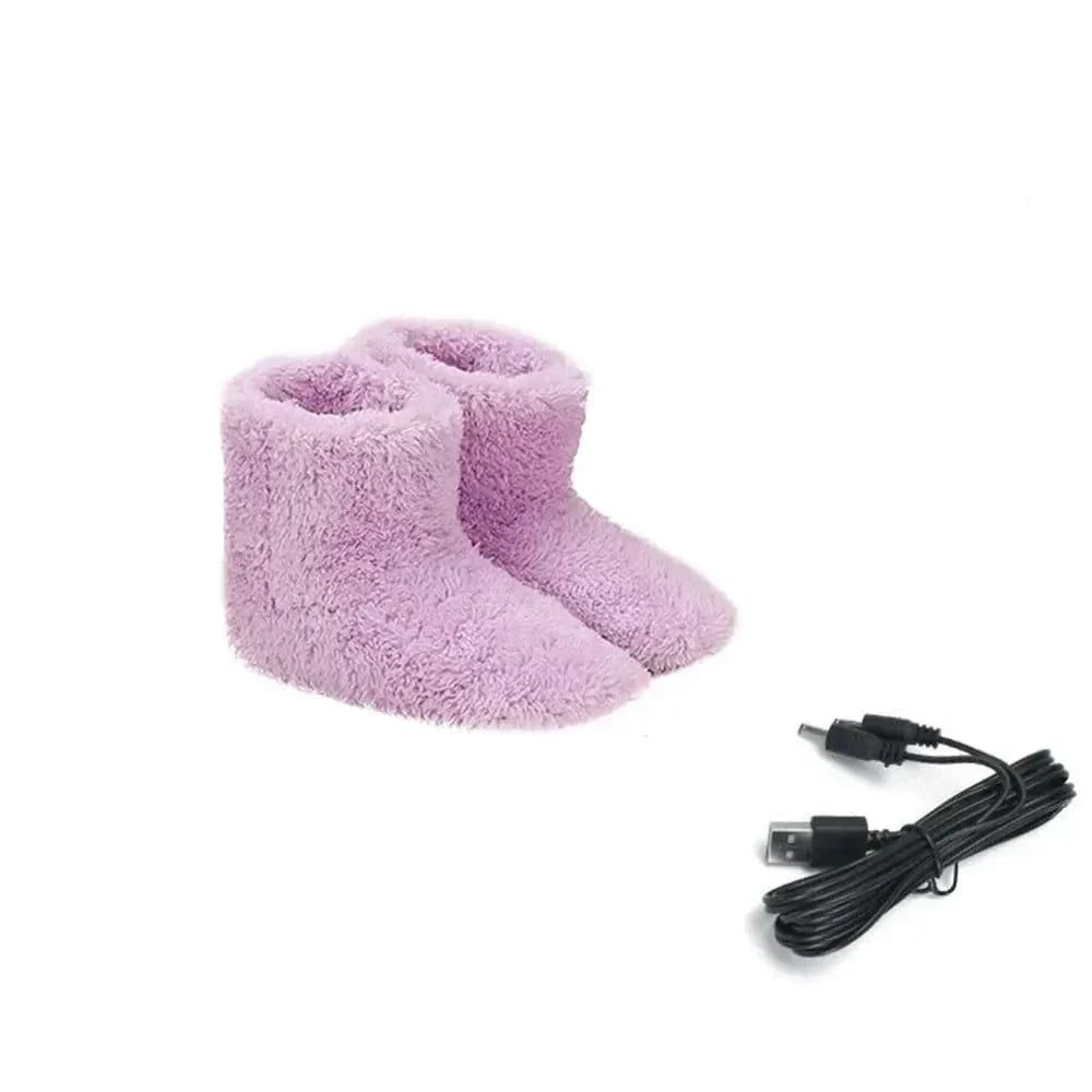 USB Powered Heated Boot House Slippers with Plush Fleece Lining - Image 6