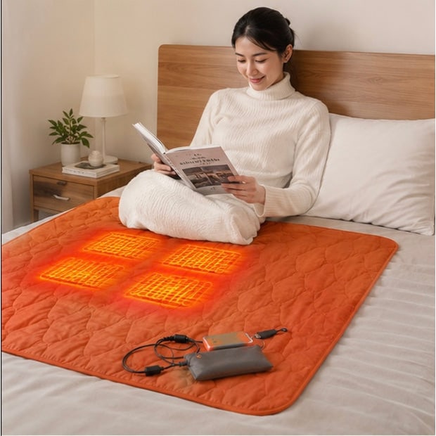 USB Powered Heated Camping Sleeping Pad with Multiple Heating Zones and Quilted Fabric - Image 6