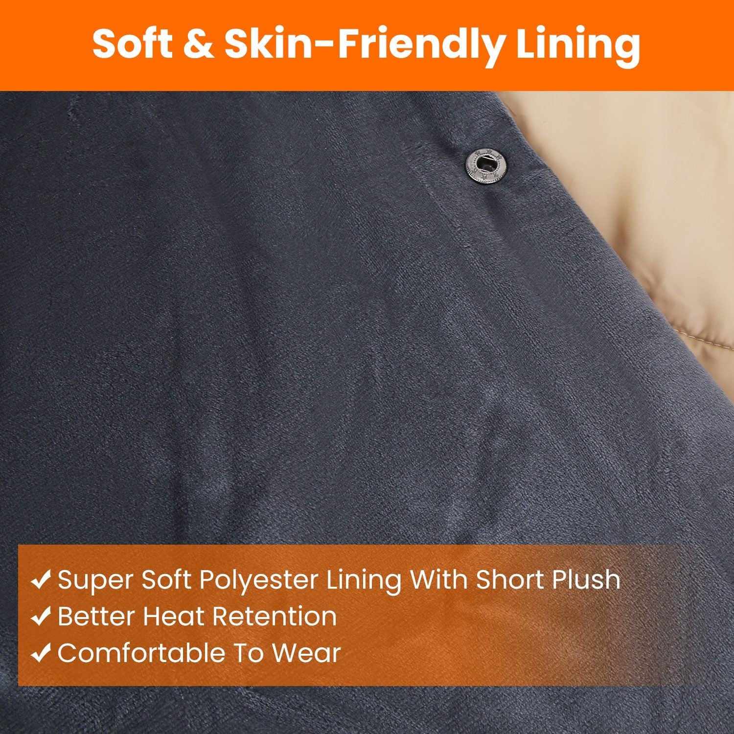 USB Wearable Heated Blanket with Zipper Armholes Dual Controls and 6 Heating Zones - Image 11