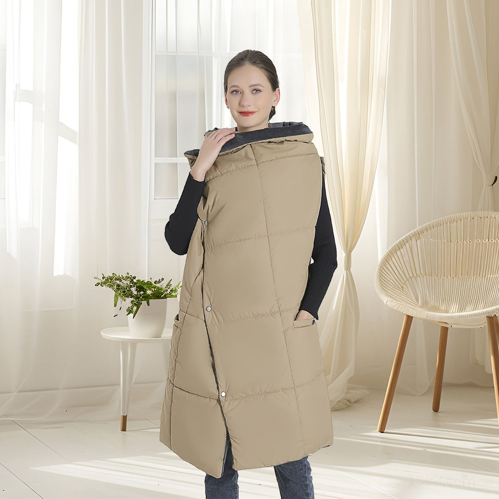 USB Wearable Heated Blanket with Zipper Armholes Dual Controls and 6 Heating Zones - Image 3