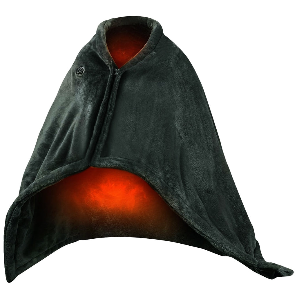 USB Wearable Heated Blanket with Zipper Fleece Throw Wrap and Electric Shawl 59x31in - Image 7