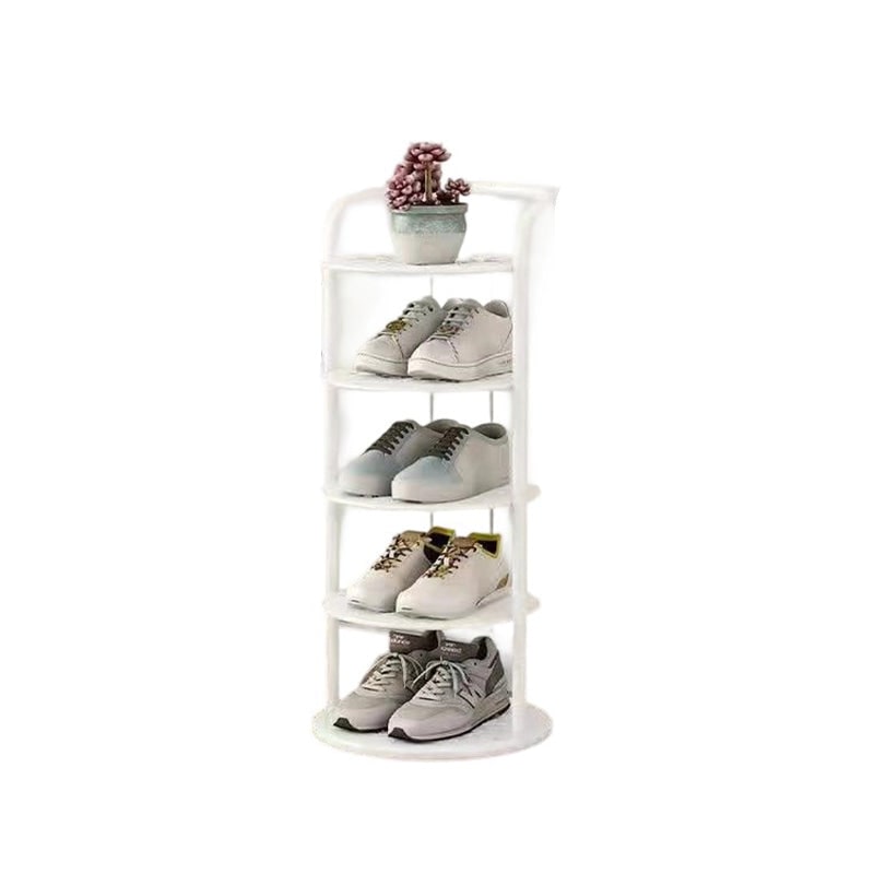 Vertical Shoe Rack and Storage with Metal Frame Freestanding Multi-Tier Round Shelves - Image 11