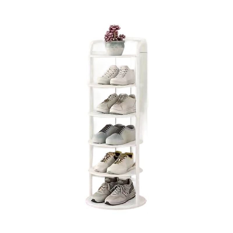 Vertical Shoe Rack and Storage with Metal Frame Freestanding Multi-Tier Round Shelves - Image 12