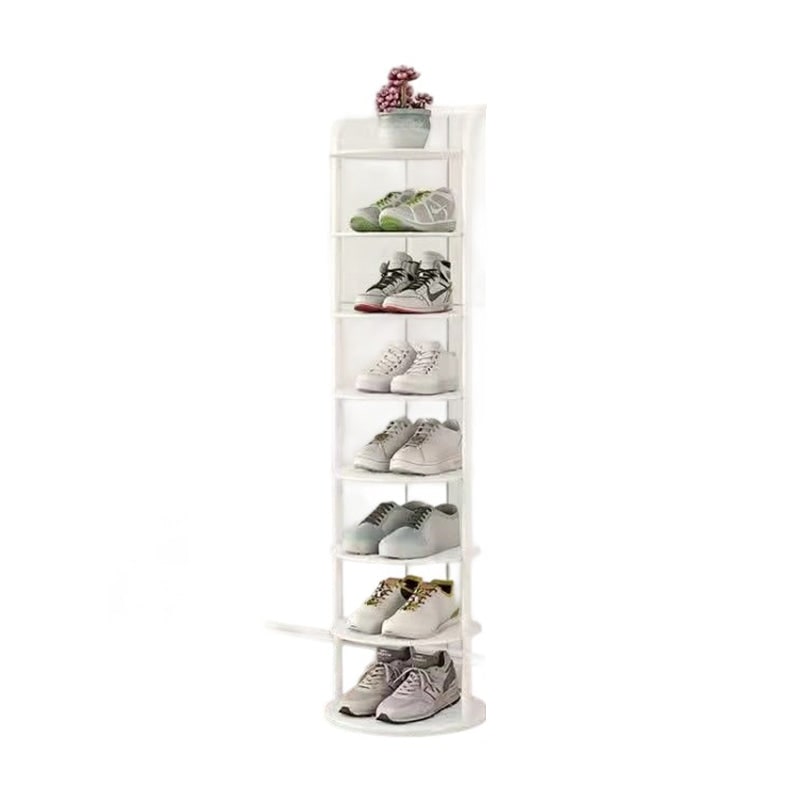 Vertical Shoe Rack and Storage with Metal Frame Freestanding Multi-Tier Round Shelves - Image 14