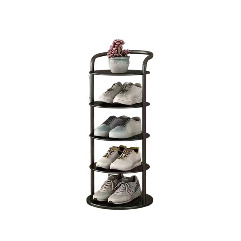 Vertical Shoe Rack and Storage with Metal Frame Freestanding Multi-Tier Round Shelves - Image 15
