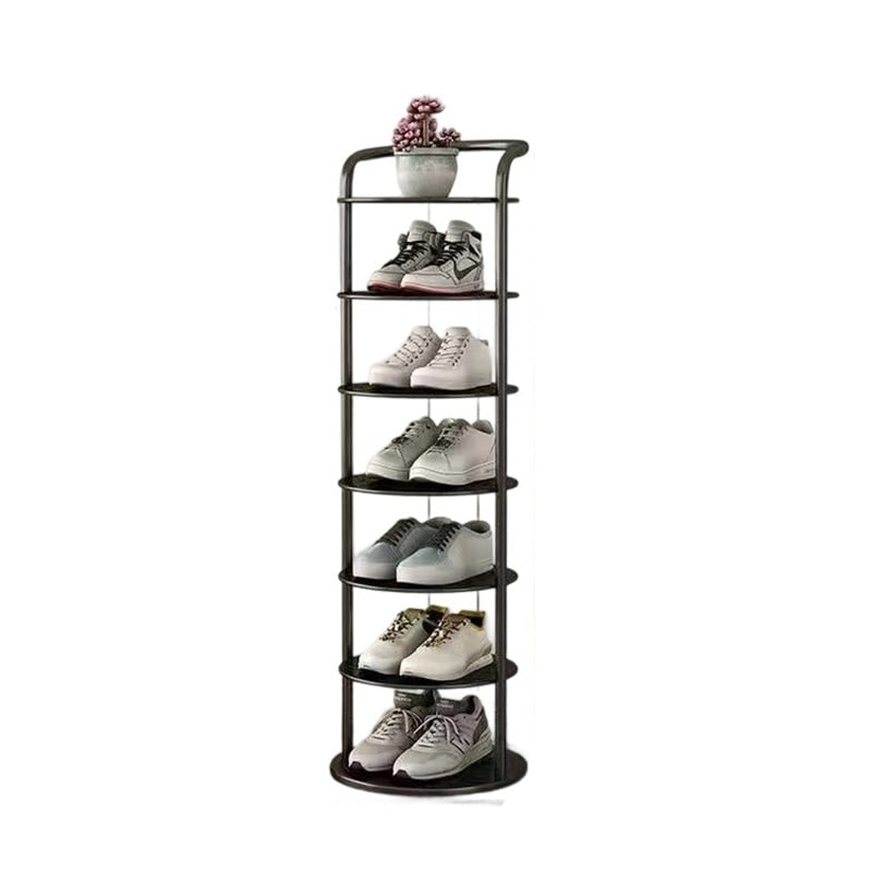 Vertical Shoe Rack and Storage with Metal Frame Freestanding Multi-Tier Round Shelves - Image 16