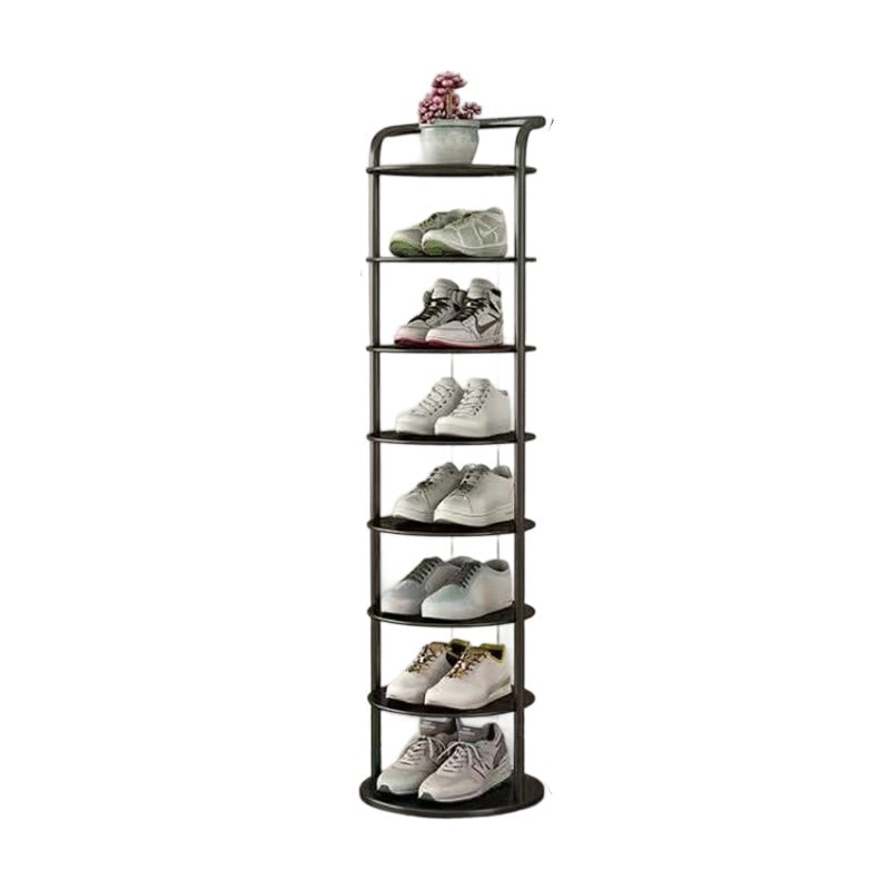 Vertical Shoe Rack and Storage with Metal Frame Freestanding Multi-Tier Round Shelves - Image 17