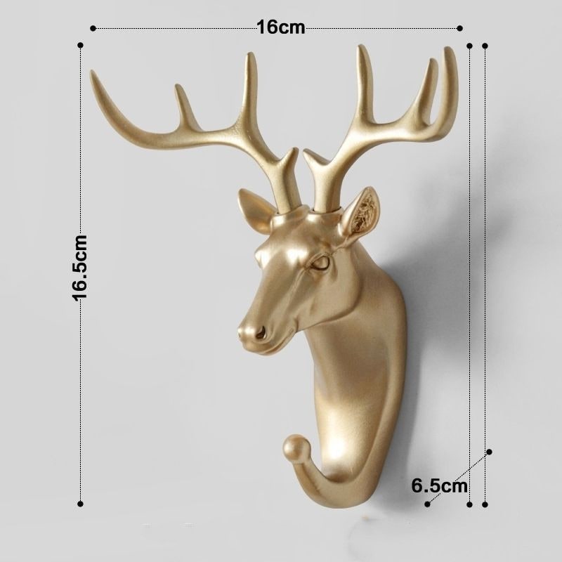 Wall Hook Key Hanger and Ring Holder with Resin Animal Head Design and No-Drill Mounting - Image 3